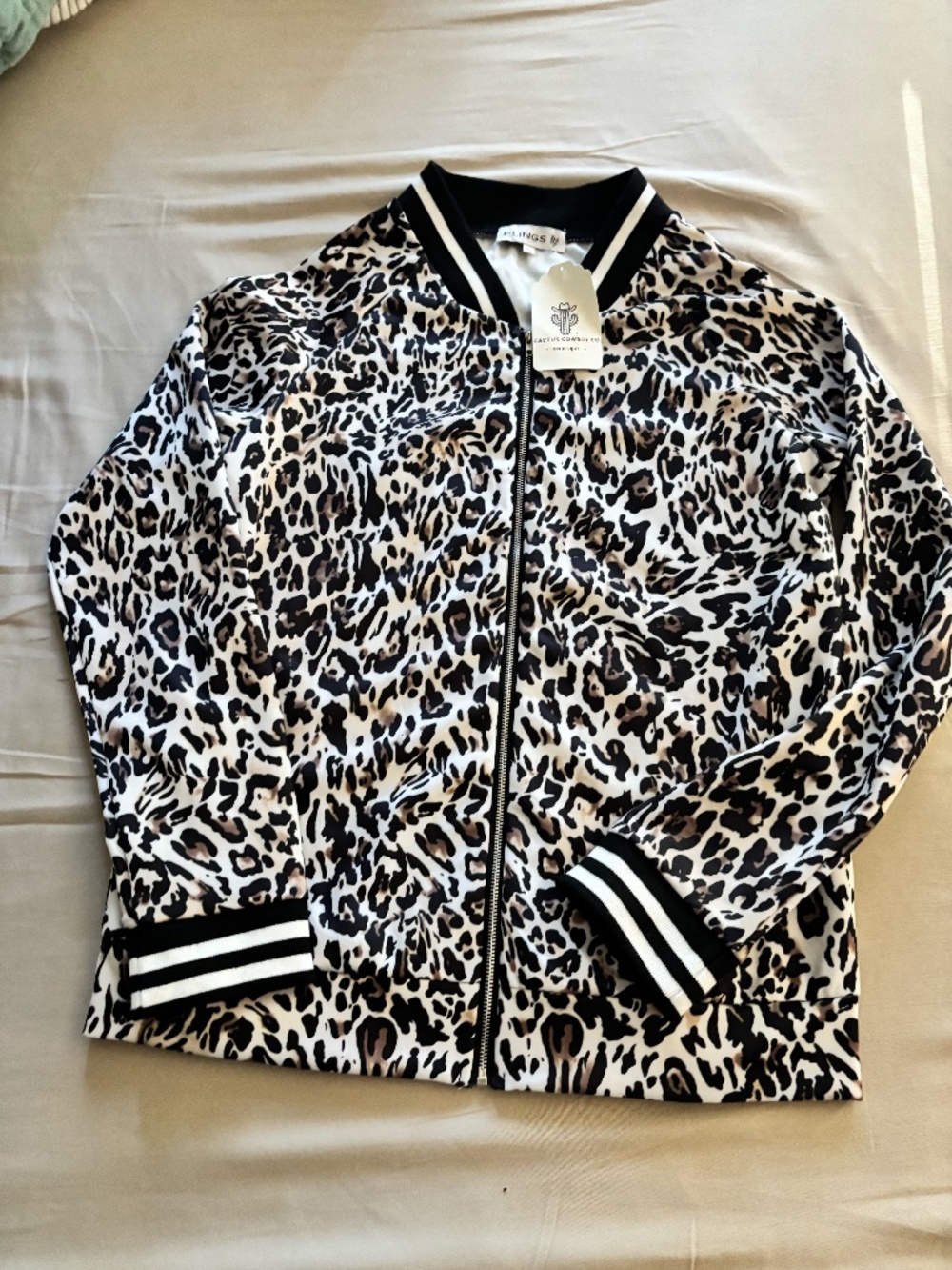 Bold Leopard Print Bomber Jacket - New With Tags